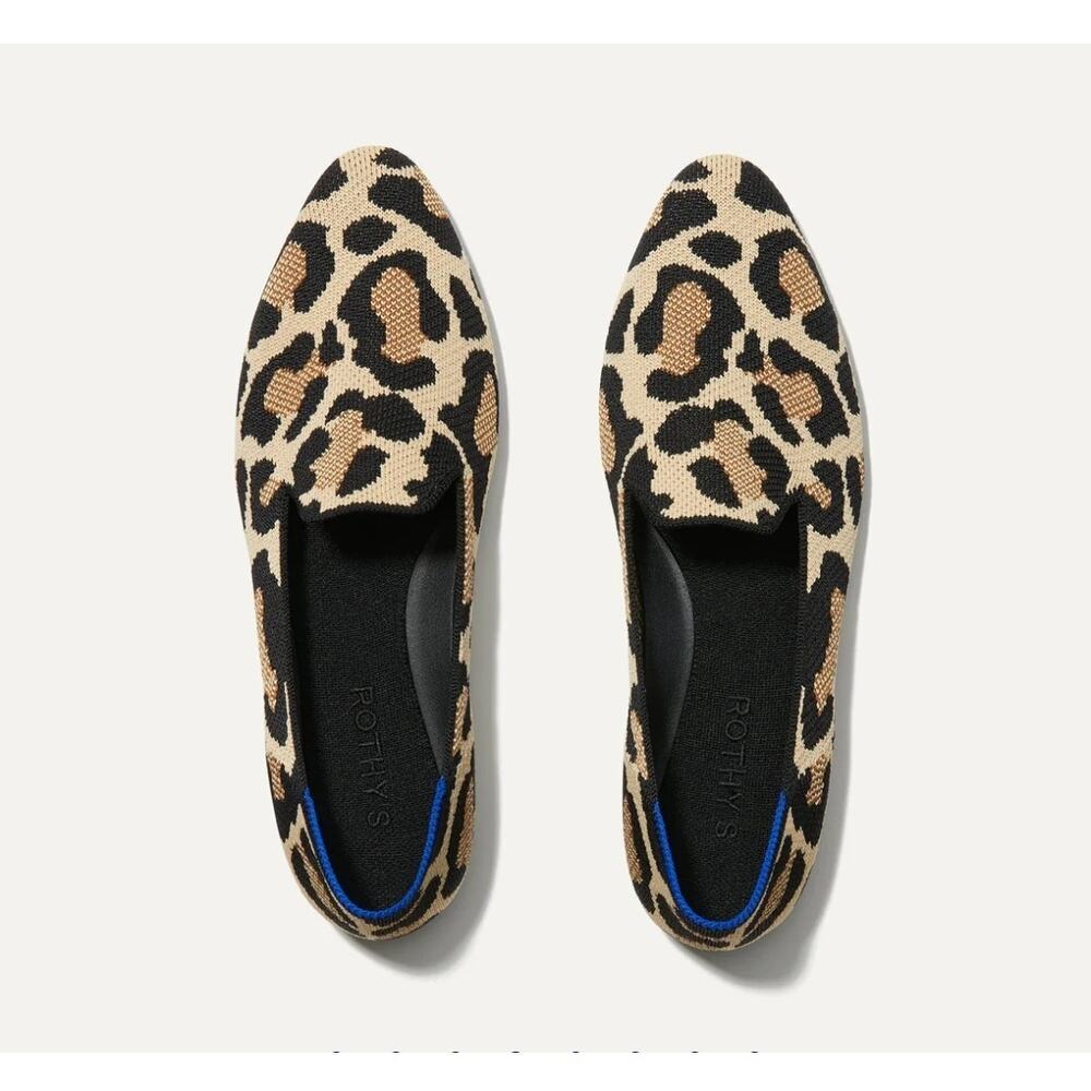 Leopard Print Slip-On Flats - Beige & Black
